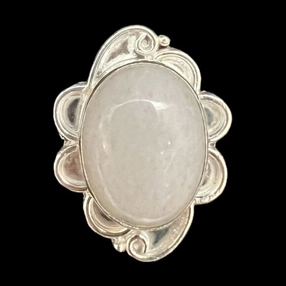 Fine Jewelry Jewelry - Genuine Rainbow Moonstone .925 Sterling Silver Gemstone Jewelry Ring Size 7.5